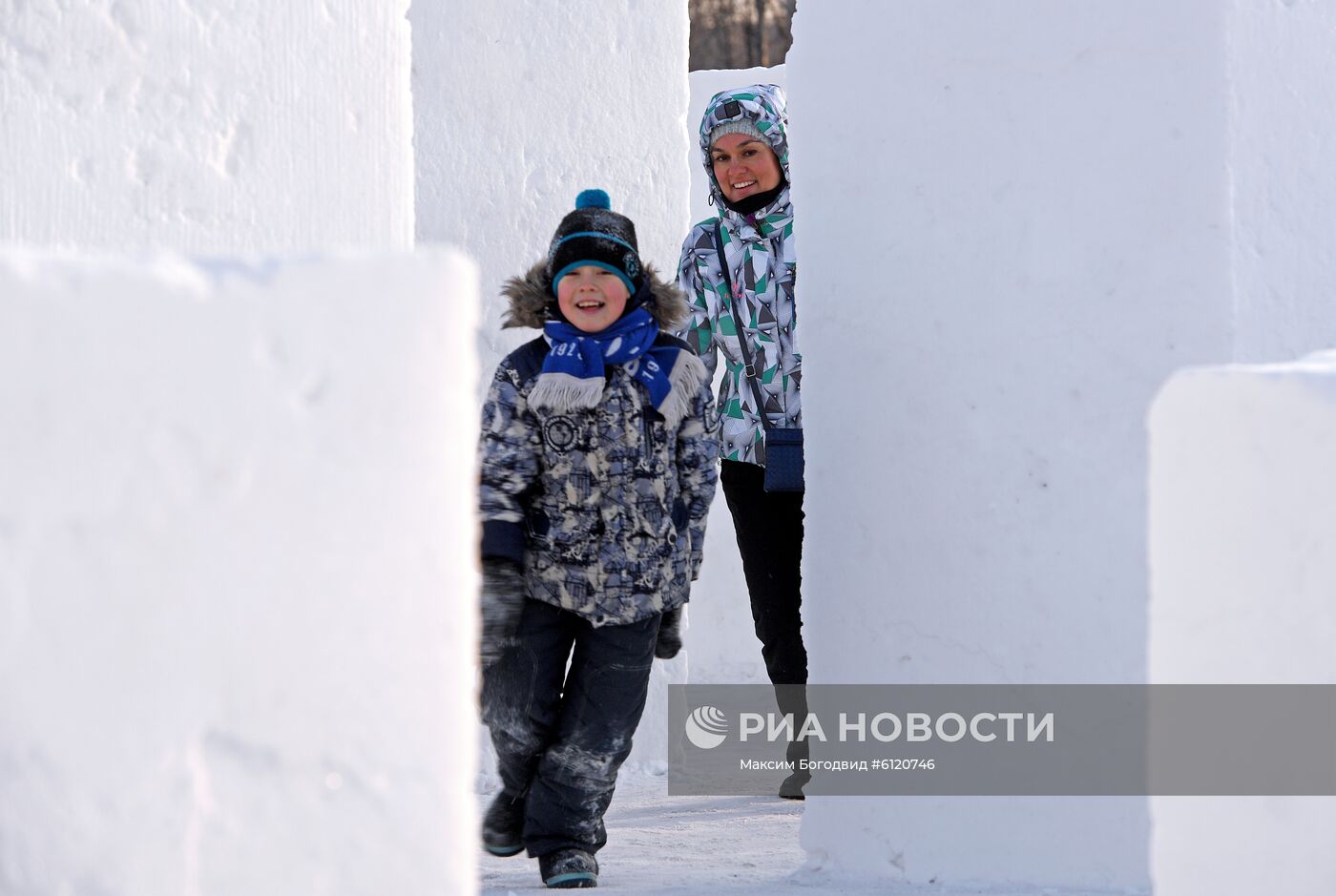 Открытие снежного лабиринта в Казани