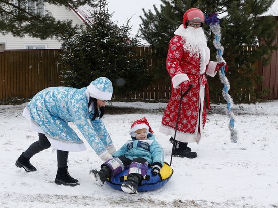 Благотворительная акция "Пробег Дедов Морозов" в Рыбинске