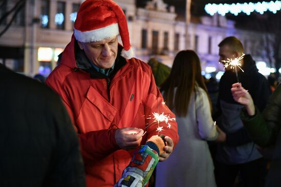 Празднование Нового года в городах России