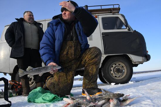 Зимняя подледная рыбалка на Иван-Озере