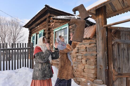 Святки в казачьем поселке Черноречье Челябинской области