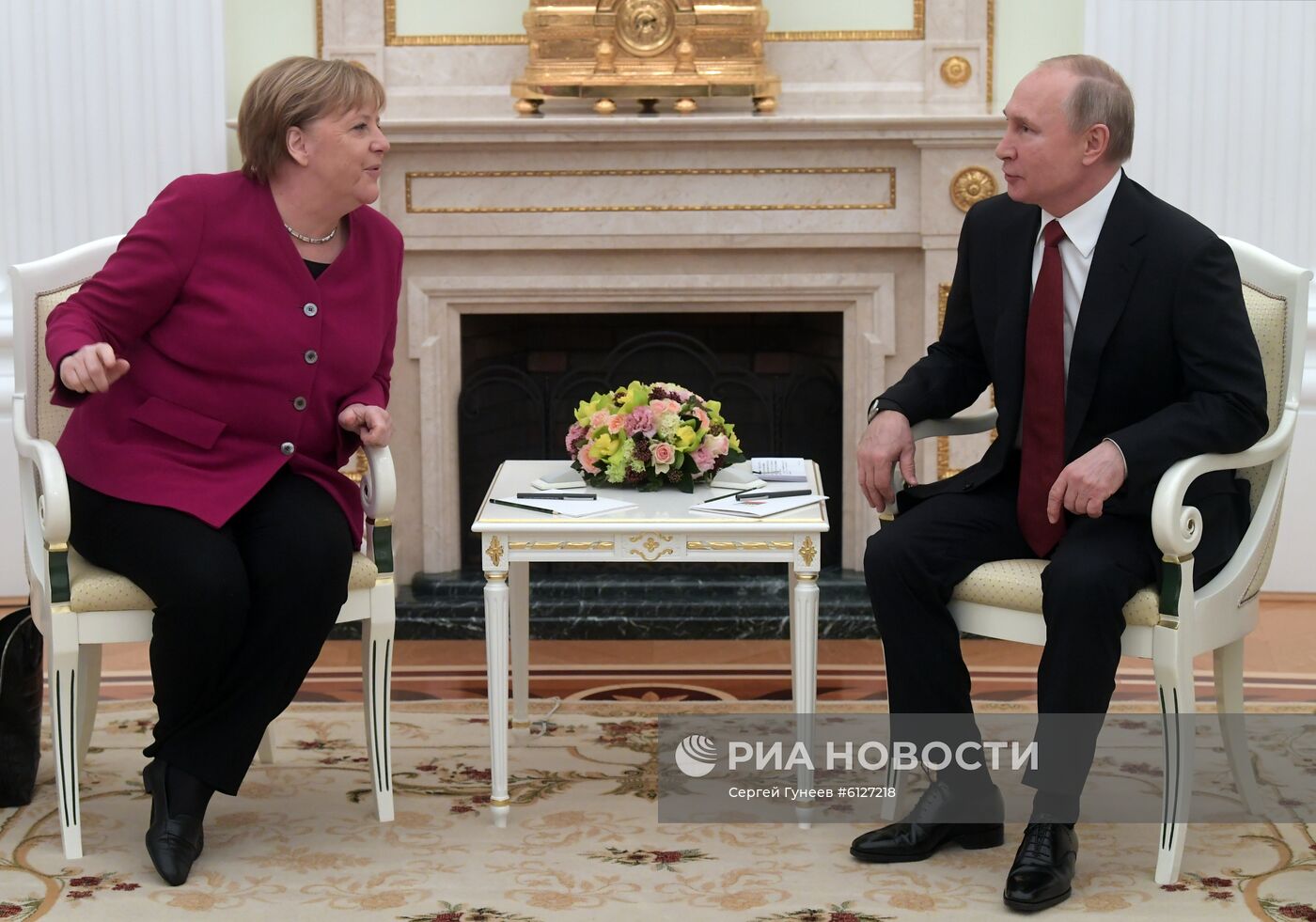 Встреча президента РФ В. Путина с канцлером Германии А. Меркель