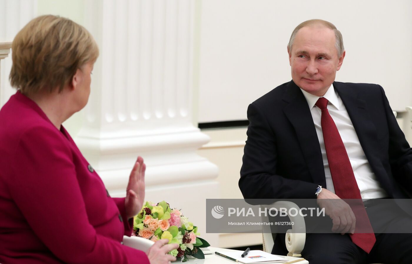 Встреча президента РФ В. Путина с канцлером Германии А. Меркель