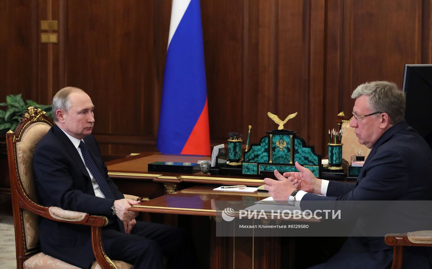 Рабочая встреча президента РФ В. Путина с главой Счётной палаты РФ А. Кудриным