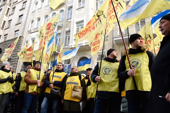 Акция протеста профсоюзов в Киеве