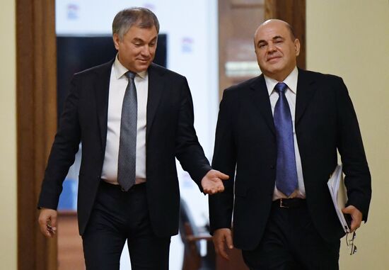 Кандидат на пост премьер-министра РФ М. Мишустин встретился с фракцией "Единая Россия" в Госдуме