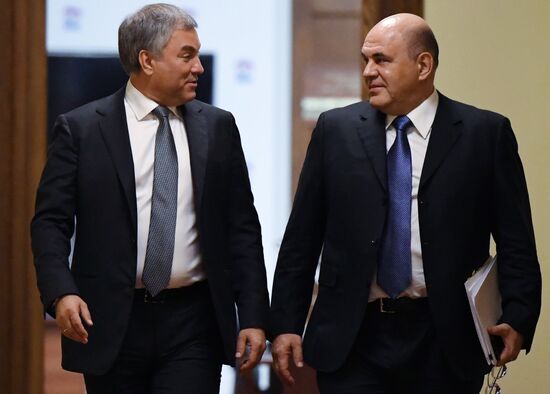 Кандидат на пост премьер-министра РФ М. Мишустин встретился с фракцией "Единая Россия" в Госдуме