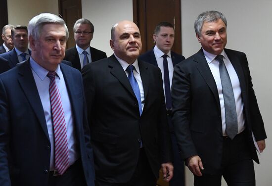 Кандидат на пост премьер-министра РФ М. Мишустин встретился с фракцией "Единая Россия" в Госдуме