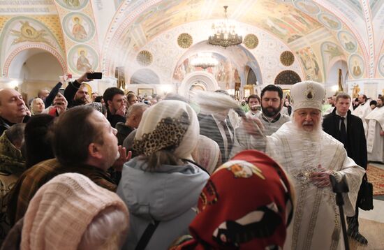 Патриаршее служение в Крещенский сочельник в Храме Христа Спасителя 