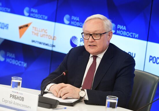 Пресс-конференция шерпы России в БРИКС Сергея Рябкова в МИА "Россия сегодня"