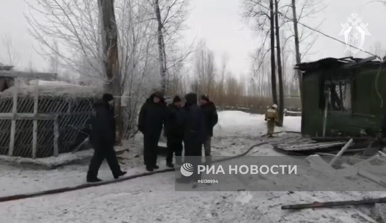 Следственные действия на месте пожара в Томской области