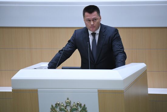 Заседание Совета Федерации РФ, открывающее весеннюю сессию 