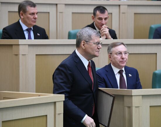 Заседание Совета Федерации РФ, открывающее весеннюю сессию 