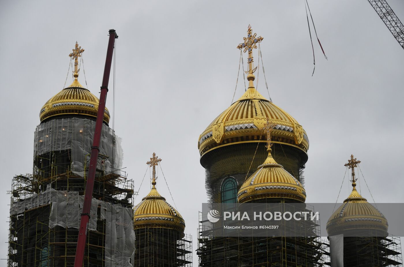 Строительство главного храма Вооруженных Сил в парке "Патриот"