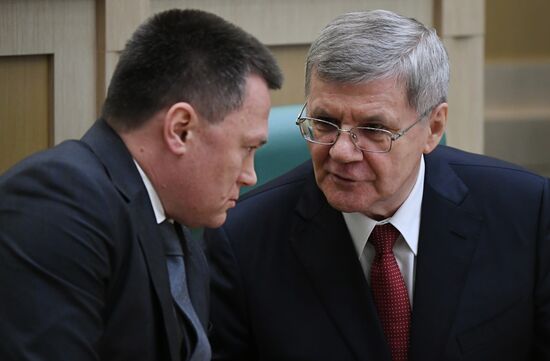 Заседание Совета Федерации РФ, открывающее весеннюю сессию 