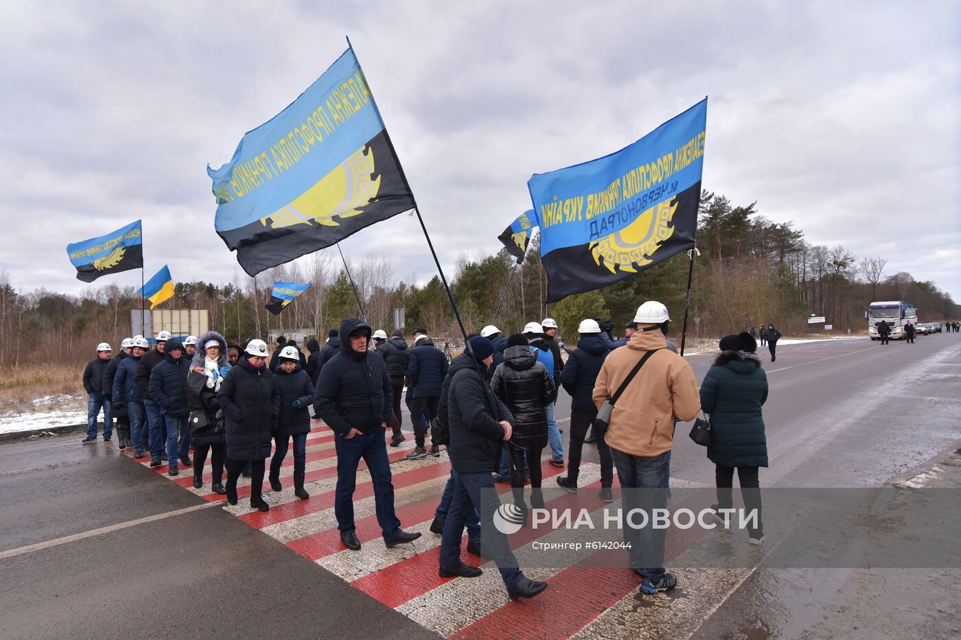 Акция протеста шахтеров во Львове