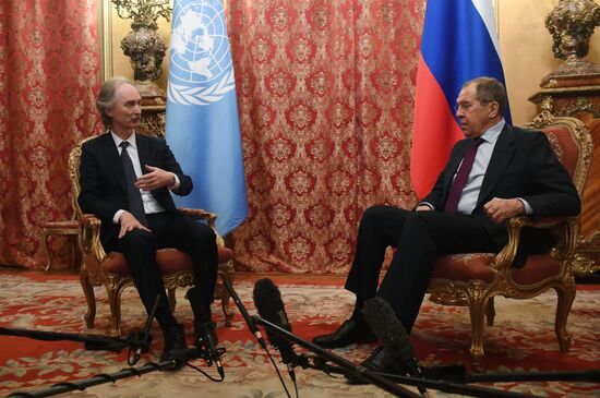 Встреча главы МИД РФ С. Лаврова и спецпосланника ОНН по Сирии и Г. Педерсена