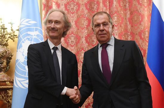 Встреча главы МИД РФ С. Лаврова и спецпосланника ОНН по Сирии и Г. Педерсена