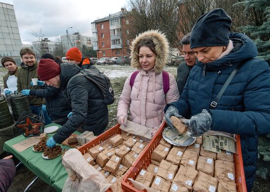 Всероссийская акция памяти "Блокадный хлеб" в Санкт-Петербурге