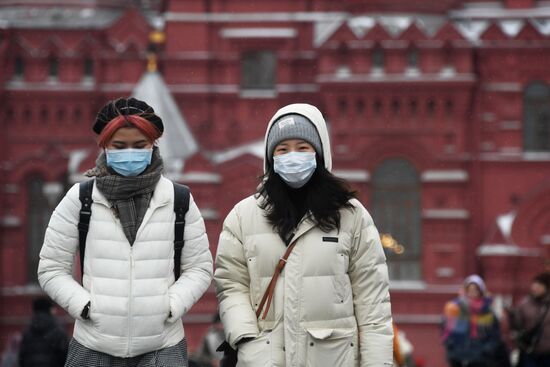 Иностранные туристы в Москве