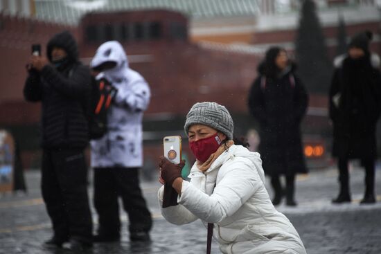 Иностранные туристы в Москве