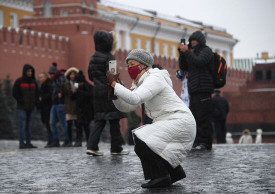 Иностранные туристы в Москве