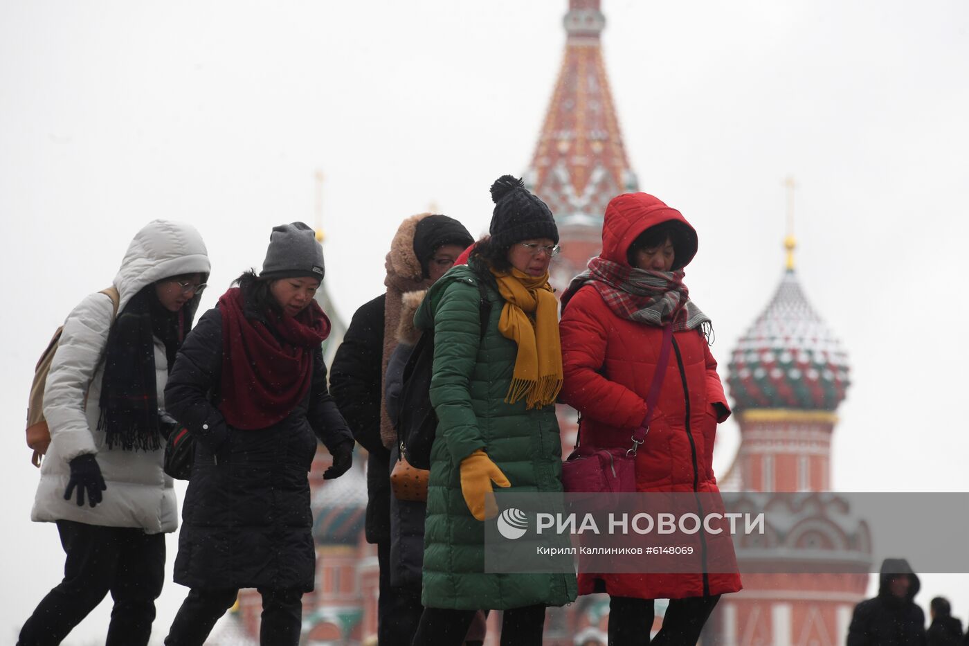 Иностранные туристы в Москве