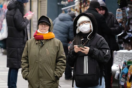 Иностранные туристы в Санкт-Петербурге