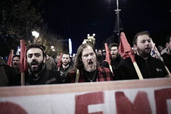 Акция протеста в Афинах