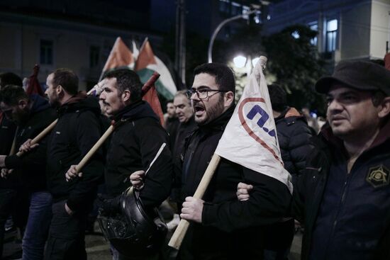 Акция протеста в Афинах