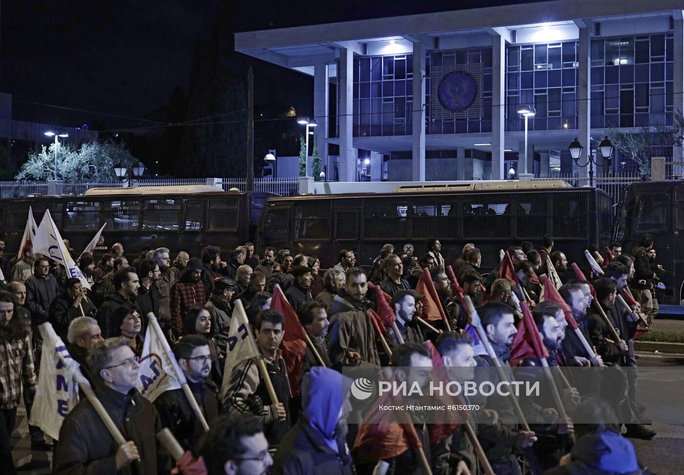 Акция протеста в Афинах