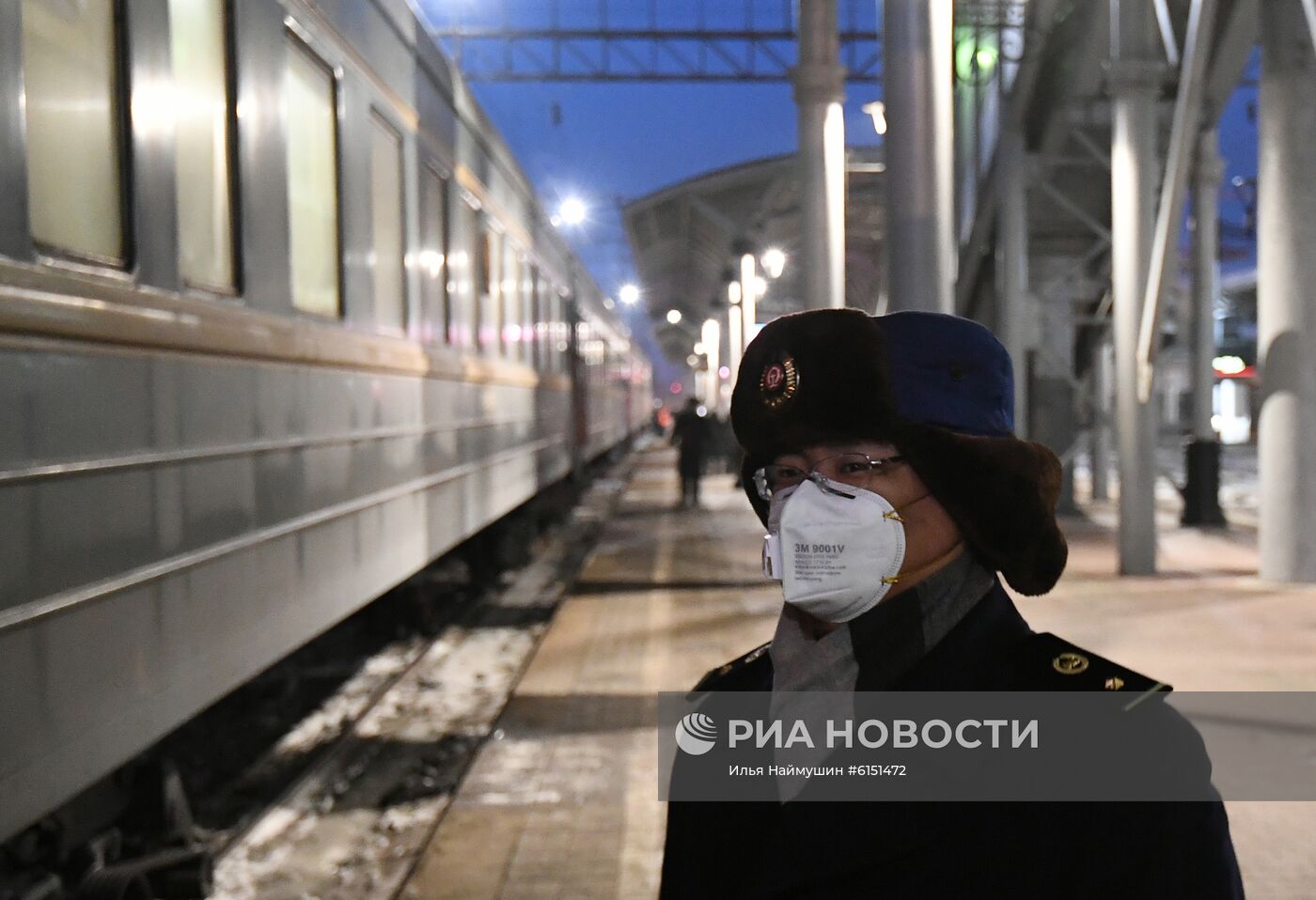 Прибытие поезда Пекин-Москва в Красноярск