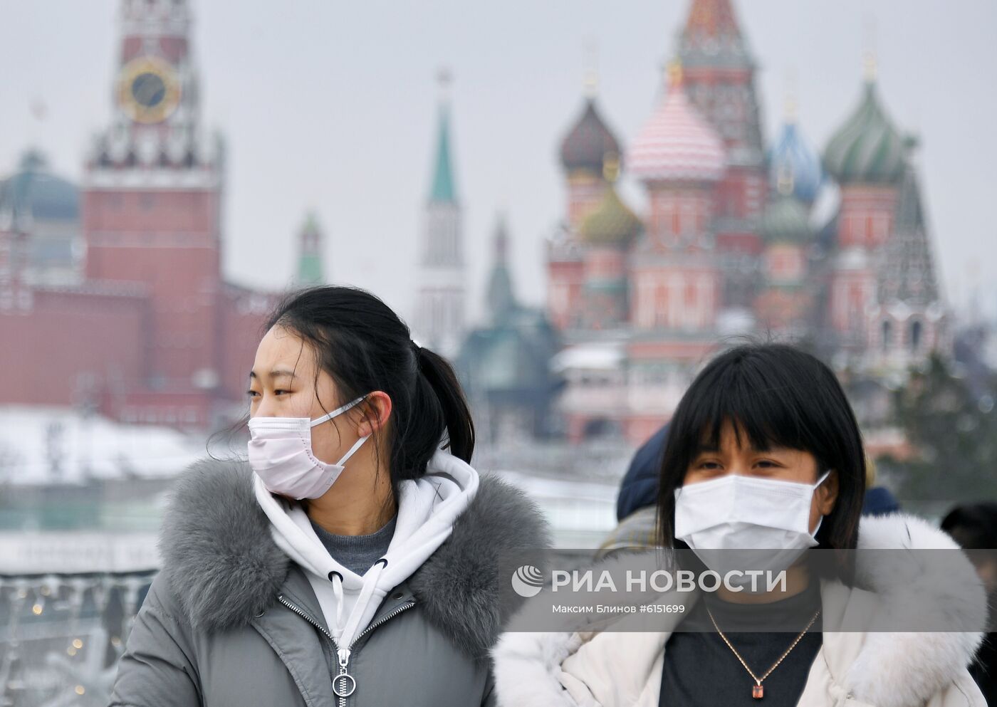 Туристы в Москве