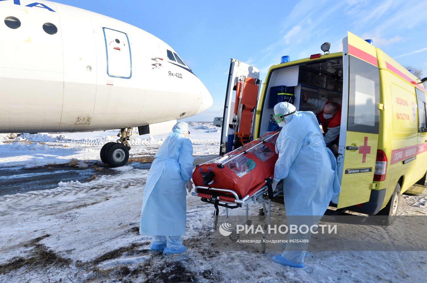 Учения по проведению медицинской эвакуации пациентов с симптомами коронавируса