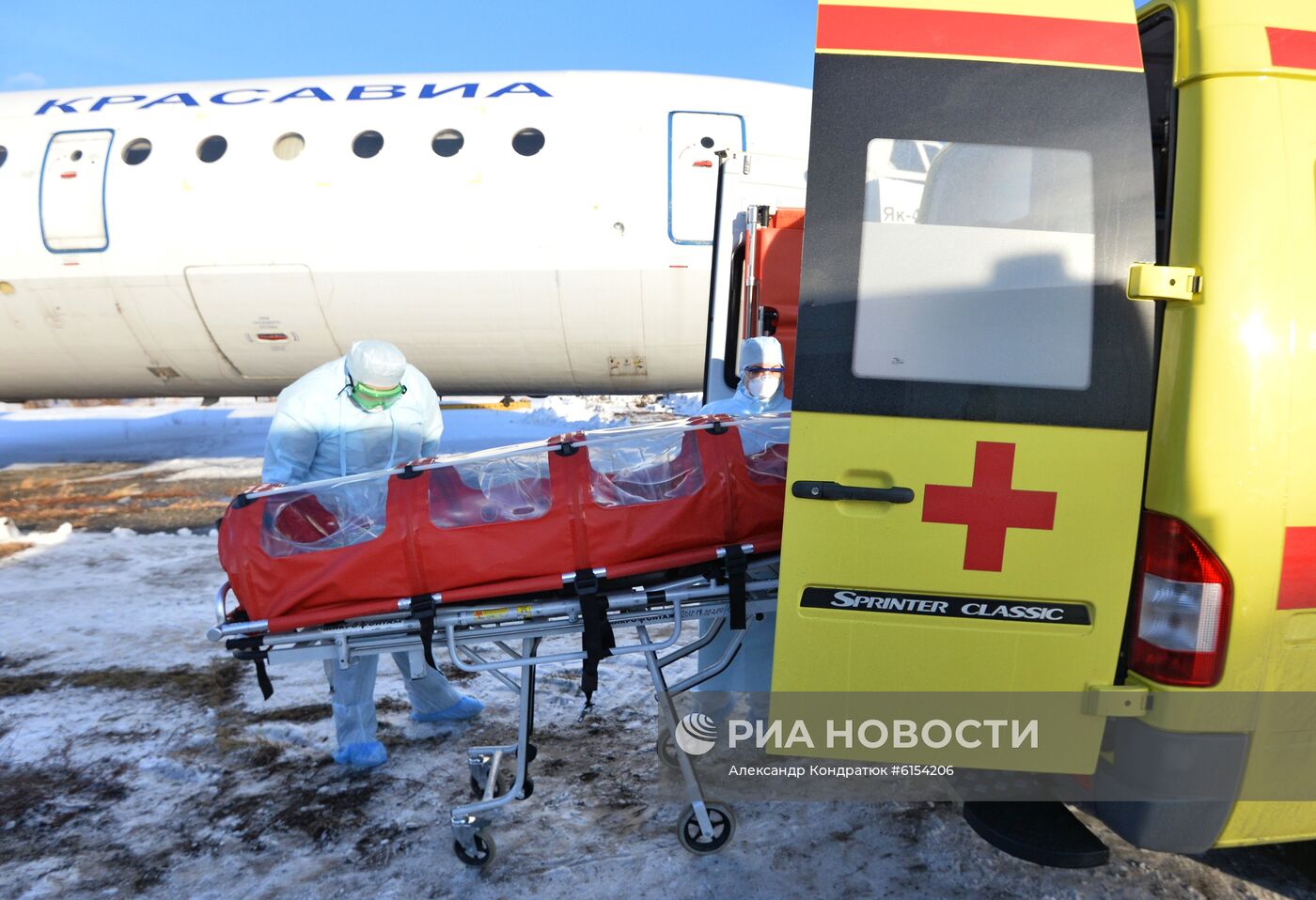 Учения по проведению медицинской эвакуации пациентов с симптомами коронавируса