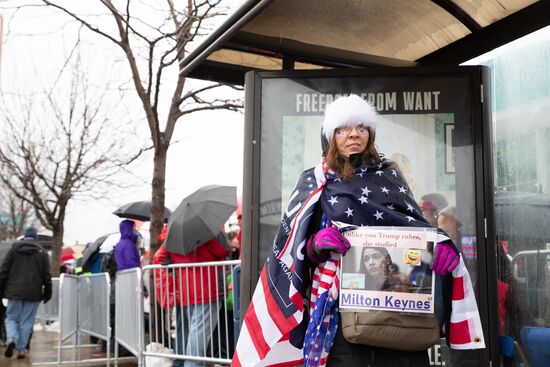 Предвыборный митинг президента США Д. Трампа в Нью-Гэмпшире