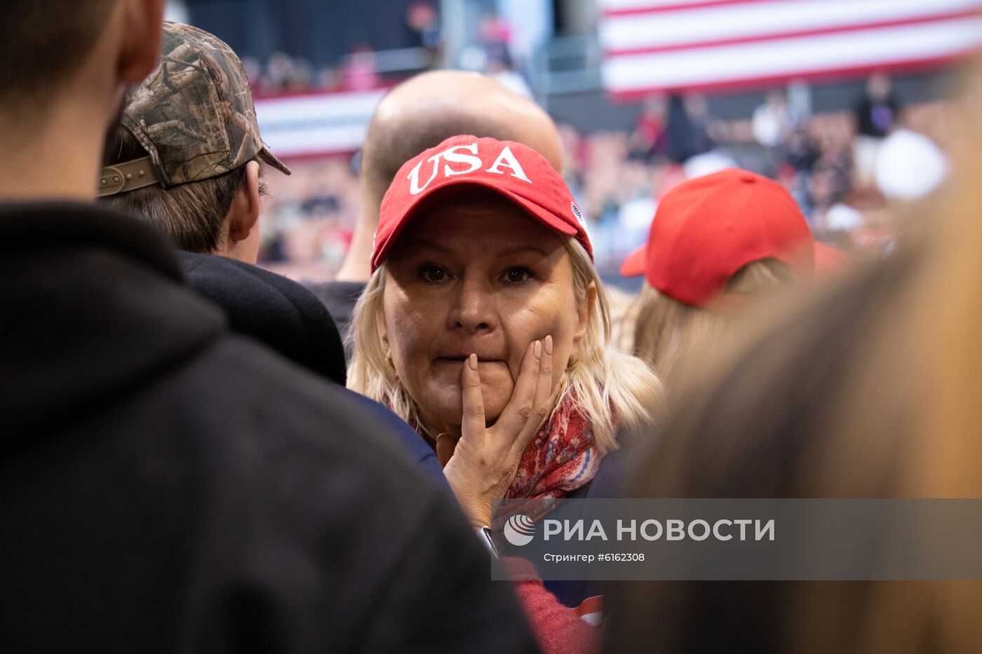 Предвыборный митинг президента США Д. Трампа в Нью-Гэмпшире