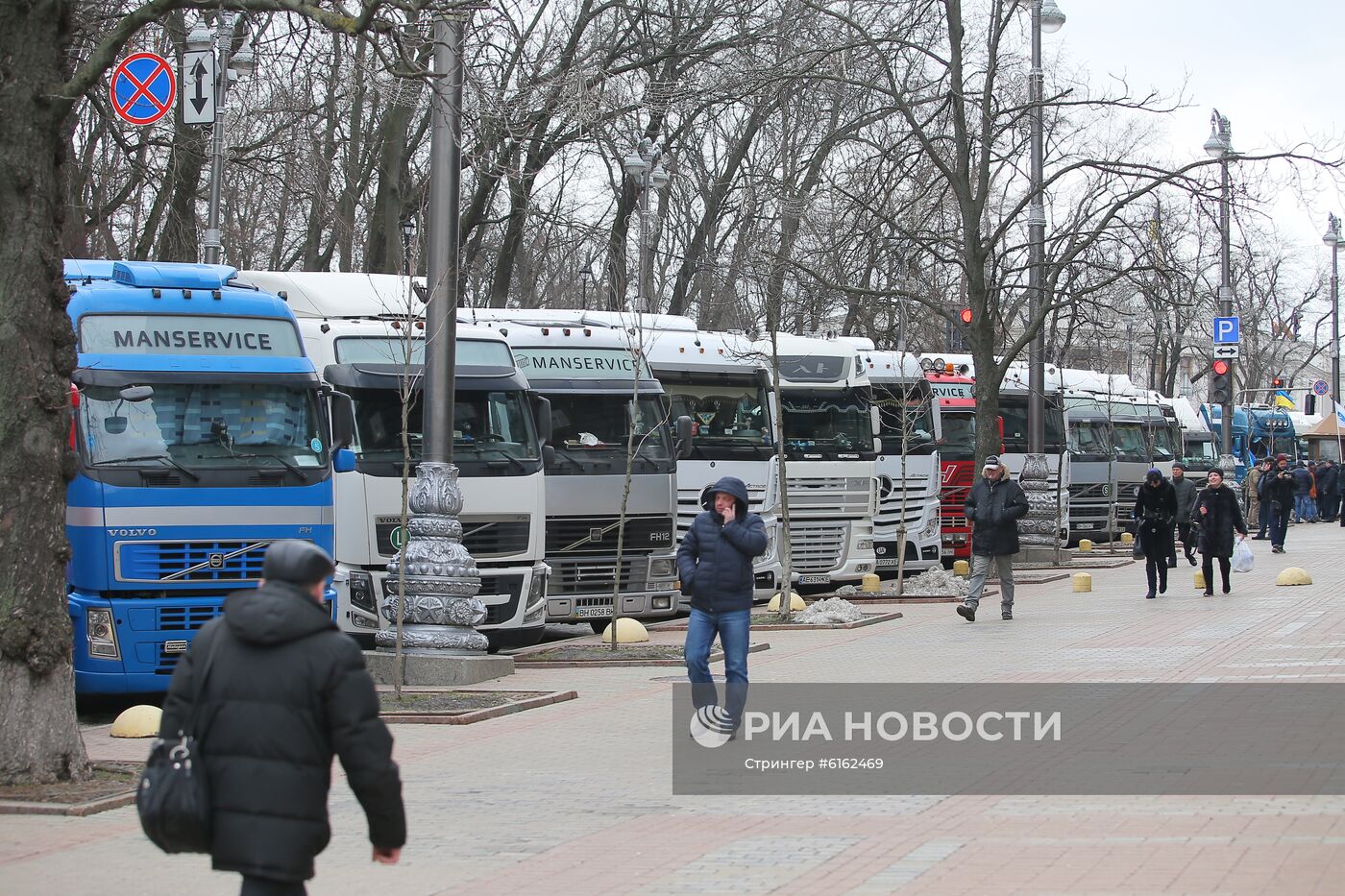 Акция протеста дальнобойщиков в Киеве