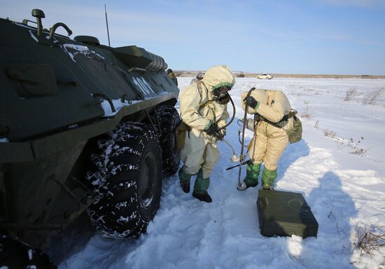 Учения войск РХБ защиты в Волгоградской области