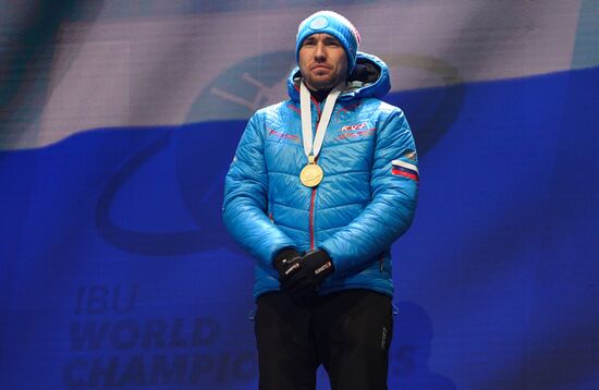 Биатлон. Чемпионат мира. Мужчины. Спринт. Церемония награждения