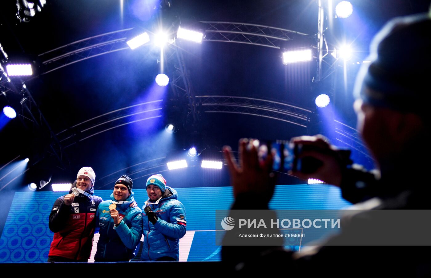 Биатлон. Чемпионат мира. Гонка преследования. Церемония награждения