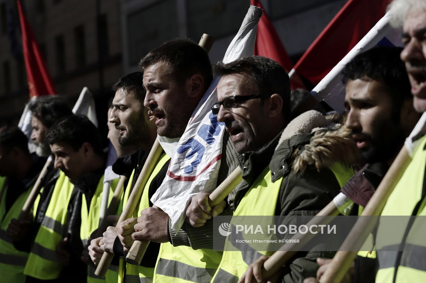 Акция протеста и забастовка в Афинах