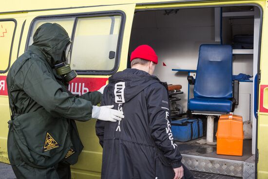 Учения по отработке действий в случае выявления коронавируса