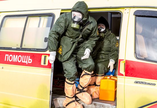 Учения по отработке действий в случае выявления коронавируса