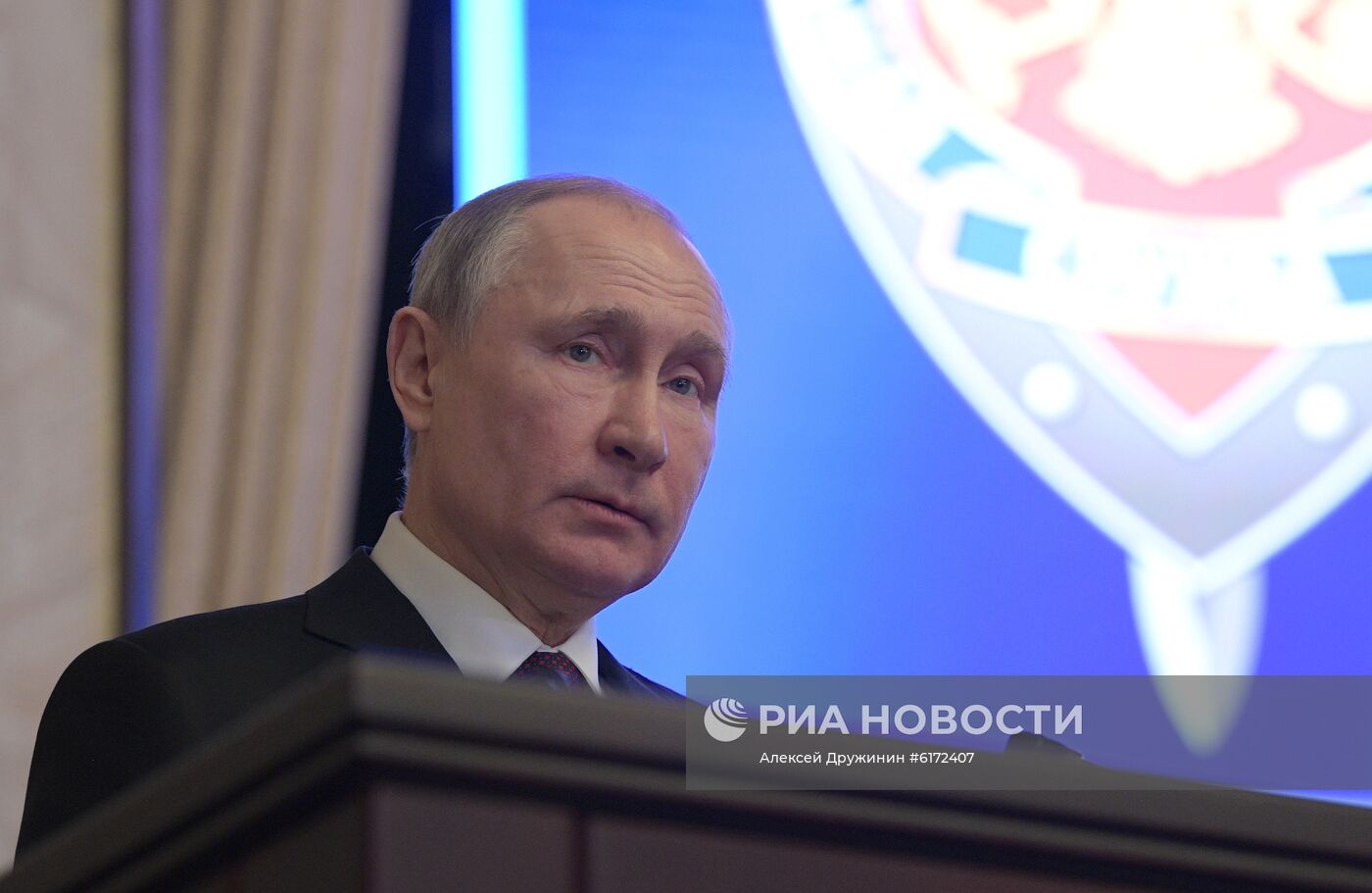 Президент РФ В. Путин принял участие в заседании коллегии ФСБ РФ
