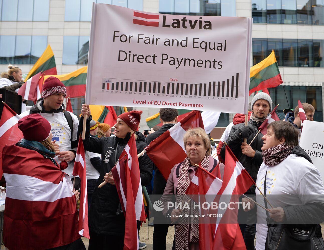 Акция протеста фермеров стран Балтии против сельскохозяйственной политики ЕС