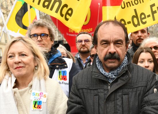 Акция в Париже против пенсионной реформы