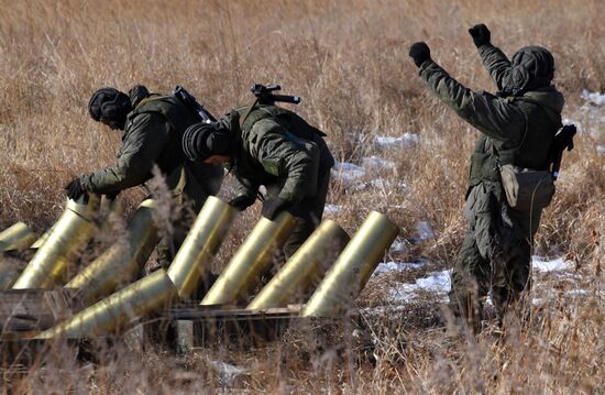 Боевые стрельбы артиллерии 5-й общевойсковой армии ВВО