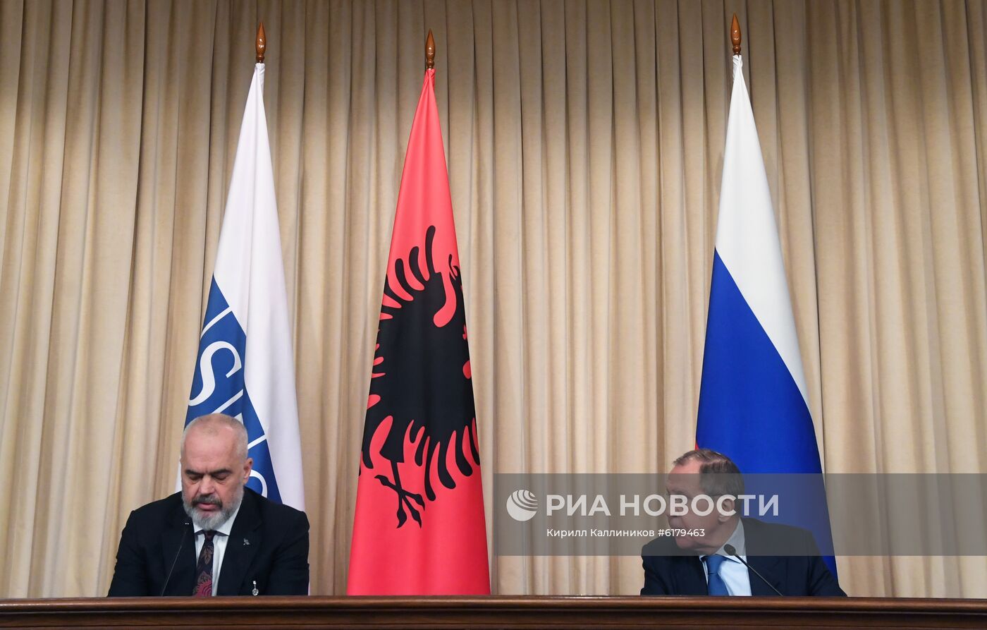 Встреча главы МИД РФ С. Лаврова с премьер-министром Албании Э. Рамой