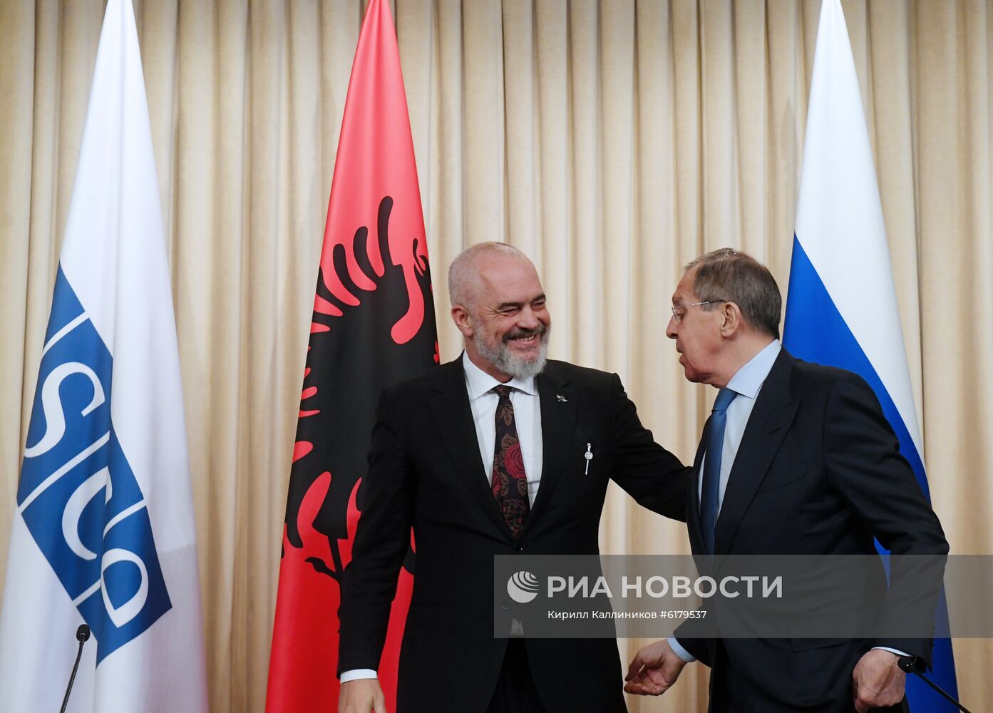 Встреча главы МИД РФ С. Лаврова с премьер-министром Албании Э. Рамой